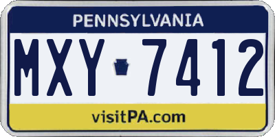 PA license plate MXY7412