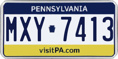 PA license plate MXY7413