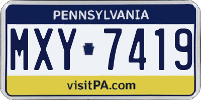 PA license plate MXY7419