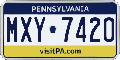 PA license plate MXY7420