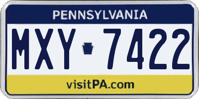 PA license plate MXY7422