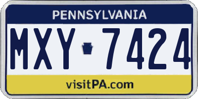 PA license plate MXY7424