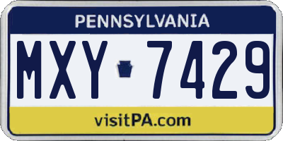PA license plate MXY7429