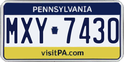 PA license plate MXY7430