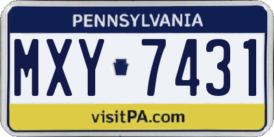 PA license plate MXY7431