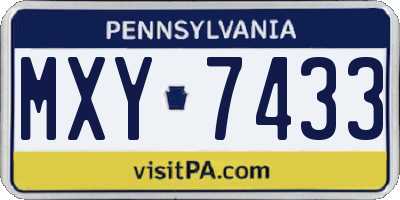 PA license plate MXY7433