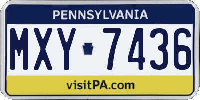 PA license plate MXY7436
