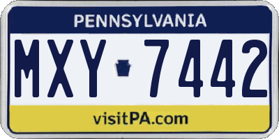 PA license plate MXY7442