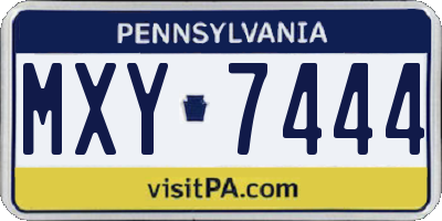 PA license plate MXY7444