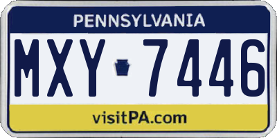 PA license plate MXY7446