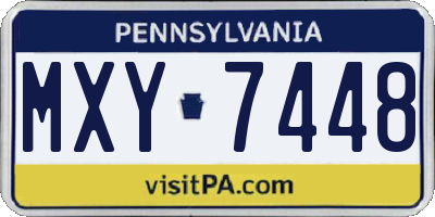 PA license plate MXY7448