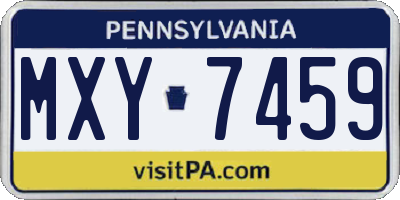 PA license plate MXY7459