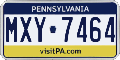 PA license plate MXY7464