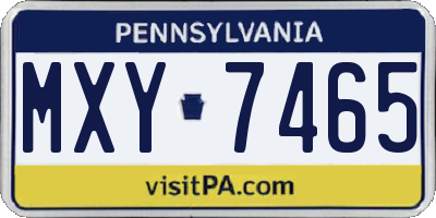 PA license plate MXY7465