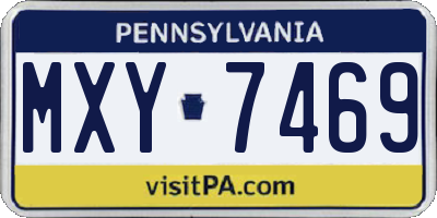 PA license plate MXY7469