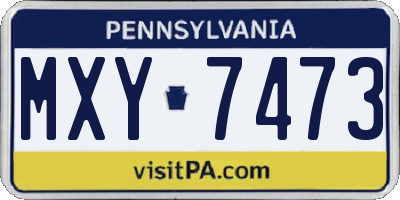 PA license plate MXY7473