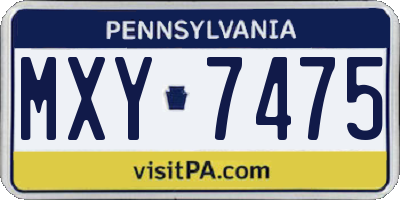 PA license plate MXY7475
