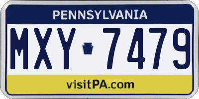 PA license plate MXY7479