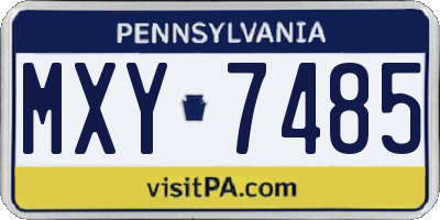 PA license plate MXY7485