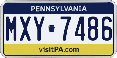 PA license plate MXY7486