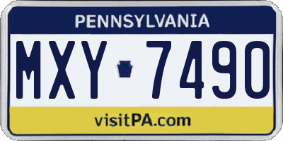 PA license plate MXY7490