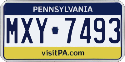 PA license plate MXY7493