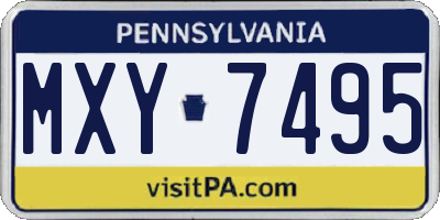 PA license plate MXY7495