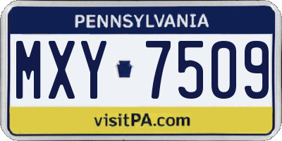 PA license plate MXY7509