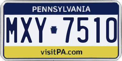PA license plate MXY7510
