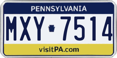 PA license plate MXY7514
