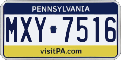 PA license plate MXY7516
