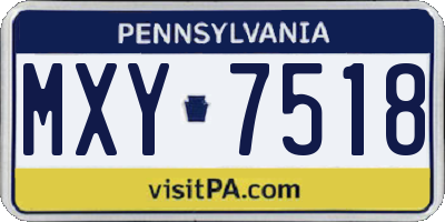 PA license plate MXY7518