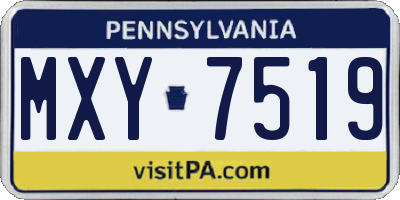 PA license plate MXY7519