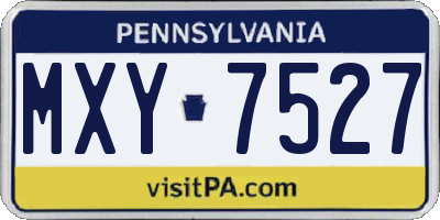 PA license plate MXY7527