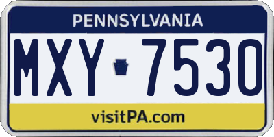 PA license plate MXY7530