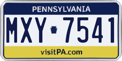 PA license plate MXY7541