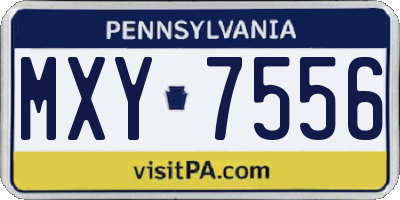 PA license plate MXY7556