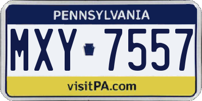 PA license plate MXY7557