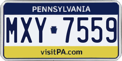 PA license plate MXY7559
