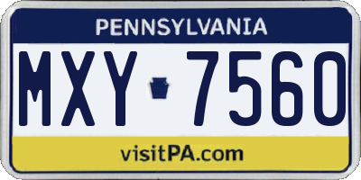 PA license plate MXY7560