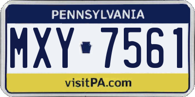 PA license plate MXY7561