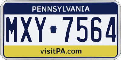 PA license plate MXY7564
