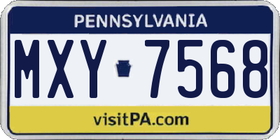 PA license plate MXY7568