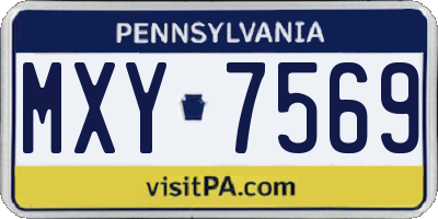 PA license plate MXY7569