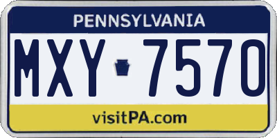 PA license plate MXY7570