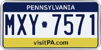 PA license plate MXY7571