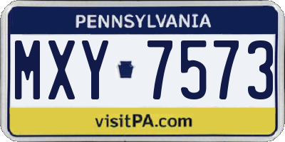 PA license plate MXY7573