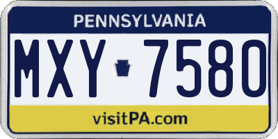 PA license plate MXY7580