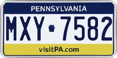 PA license plate MXY7582