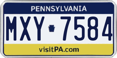 PA license plate MXY7584